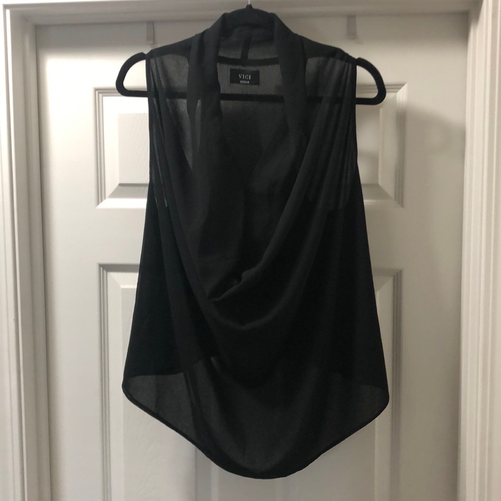 Sheer Cowlneck Blouse